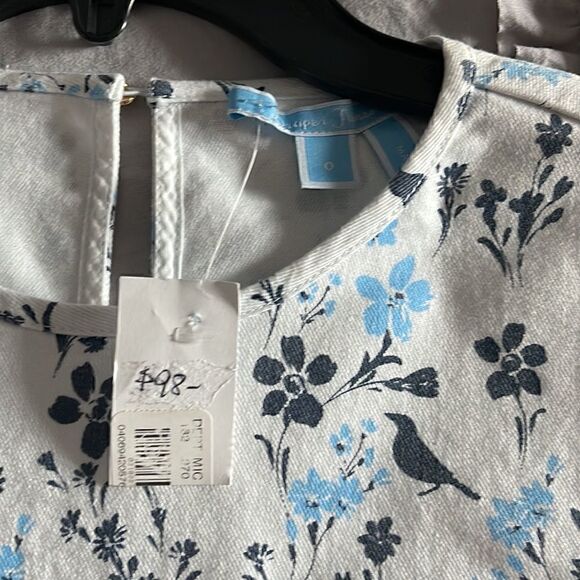 DRAPER JAMES PRINTED DENIM POPOVER TOP (Sz0) - Picture 5 of 5